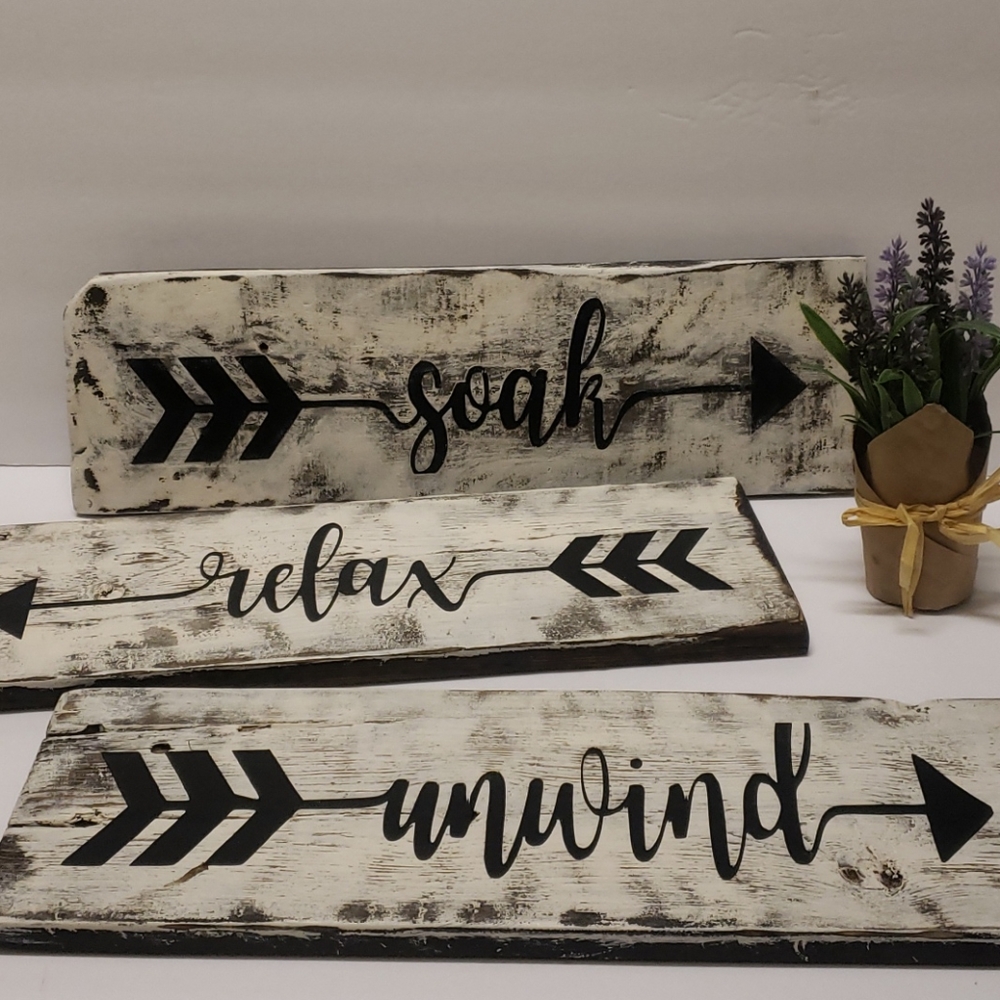 Handmade Distress Wood Sign Decor